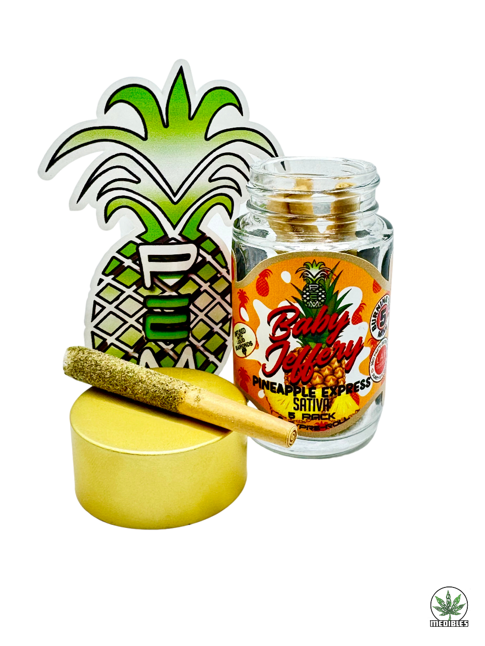 Pineapple Express Meds (PEM) Baby Jeffery Pre-Roll 5 Pack gallery