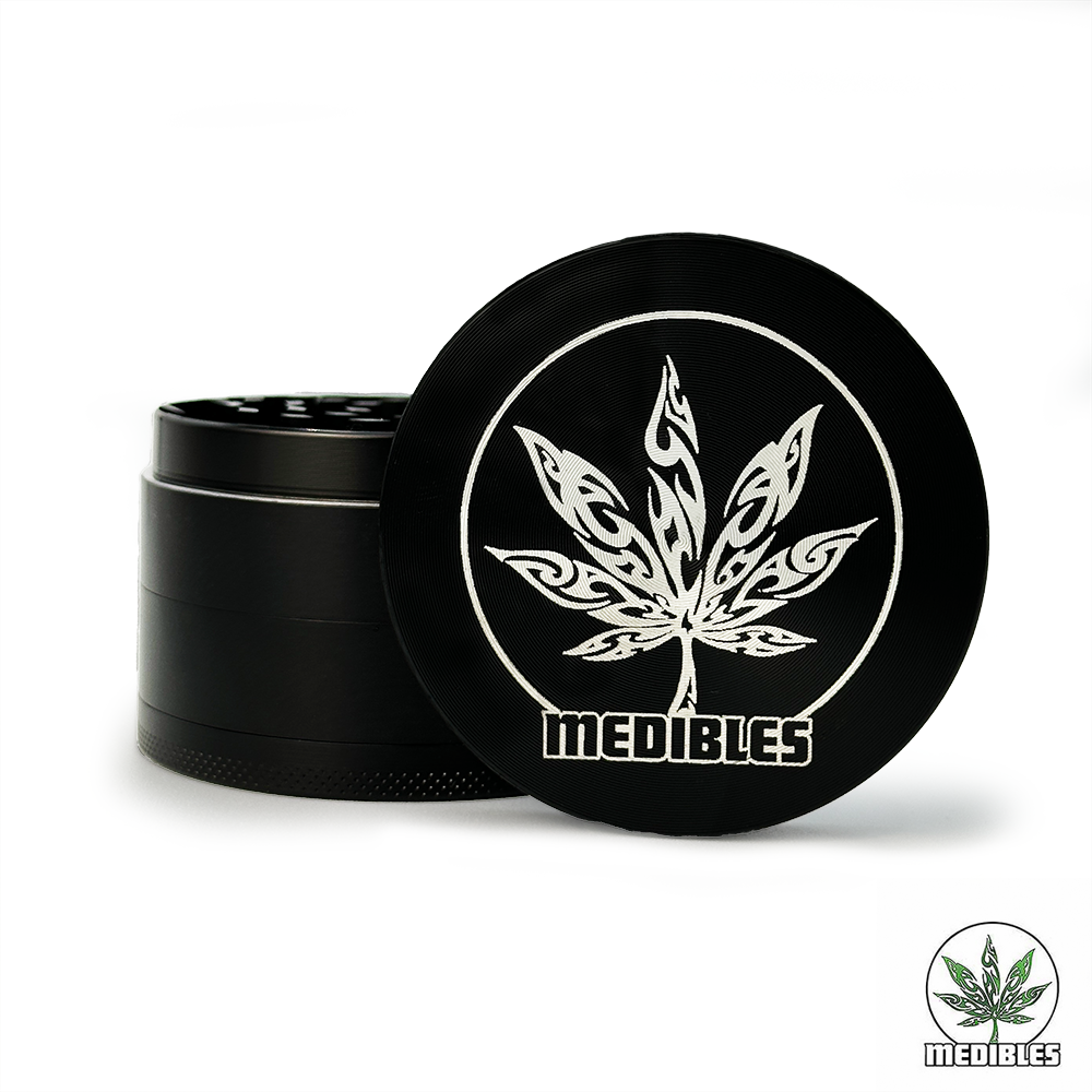 4-Layer Zinc Alloy Grinder with Medibles Logo - Green gallery
